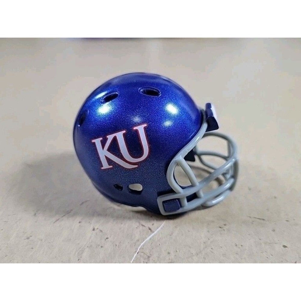 Riddell Pocket Pro Football Blue Mini Helmet Kansas Jayhawks 2013